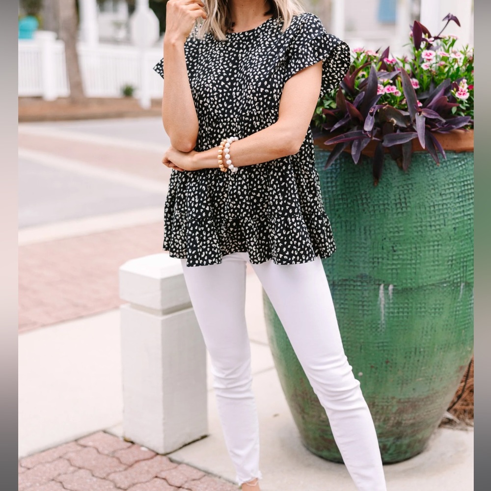 Leopard babydoll top